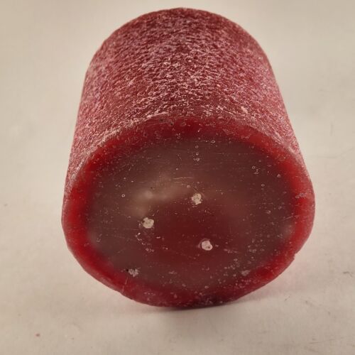 3-Wick Red Candle Centerpiece w/ Fruit Leaf Berry Wreath 6"x6" Decor