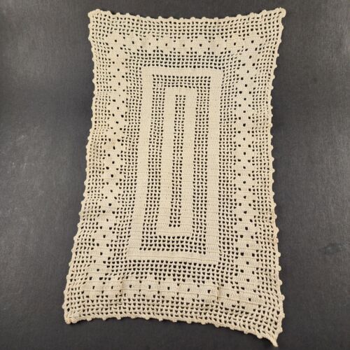 3 Vintage Crochet Lace Doily Table Linen Round Oblong White Cream 15" 12", 15x9"