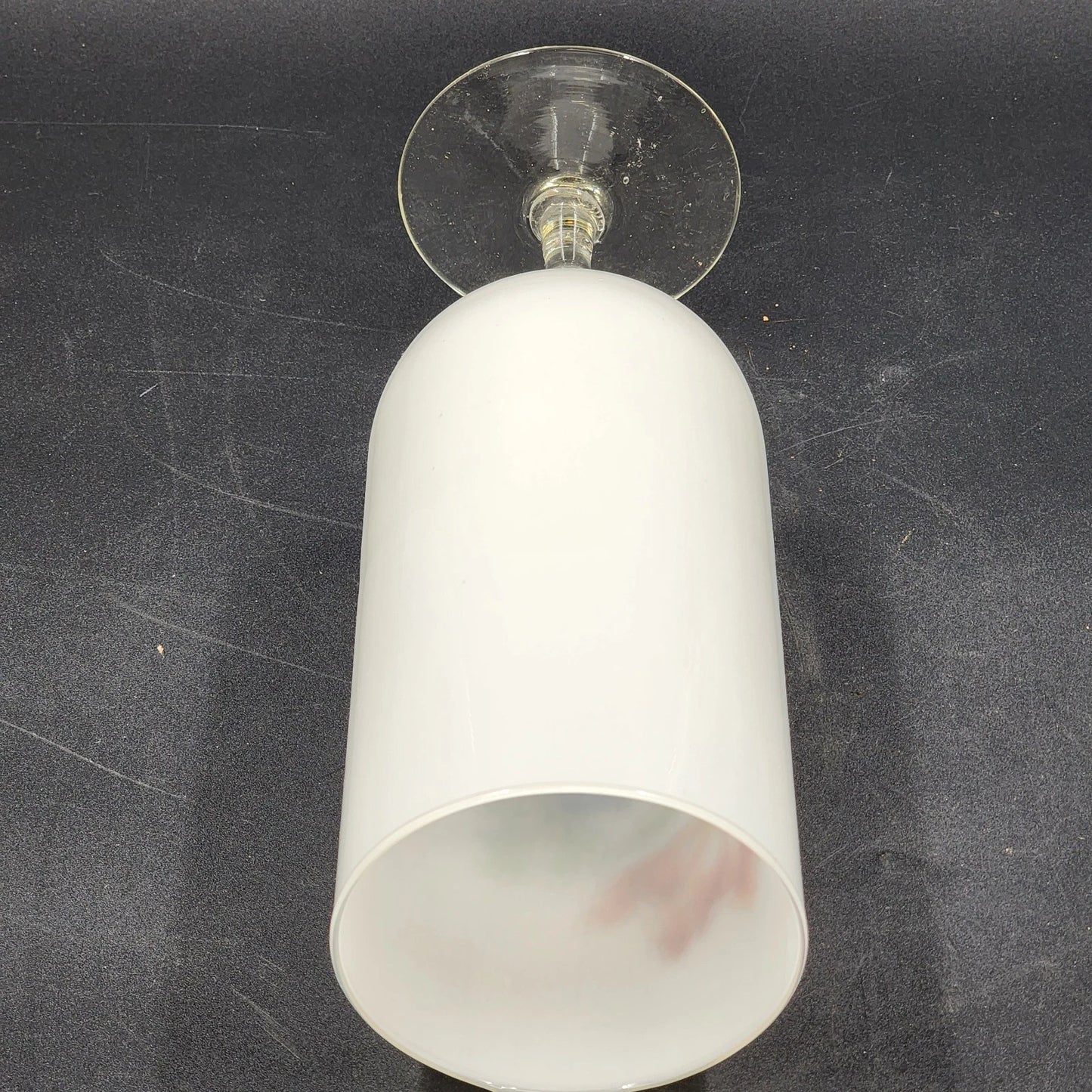 Norleans Vase Satin Frosted Hand Painted Glass Floral Clear Pedestal 11" Vintage