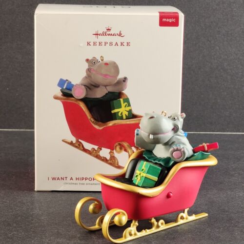 Hallmark Keepsake Singing Ornament I WANT A HIPPOPOTAMUS FOR CHRISTMAS 3" Long