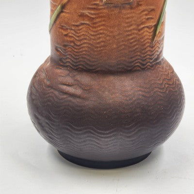 Roseville Pottery Two-Handled Freesia Pattern Terra Cotta Vase 126-10 USA 1945