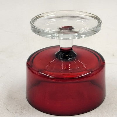 4 Ruby Red & Clear Sundae Glasses Luminarc France Champagne Cocktail Dessert Vtg