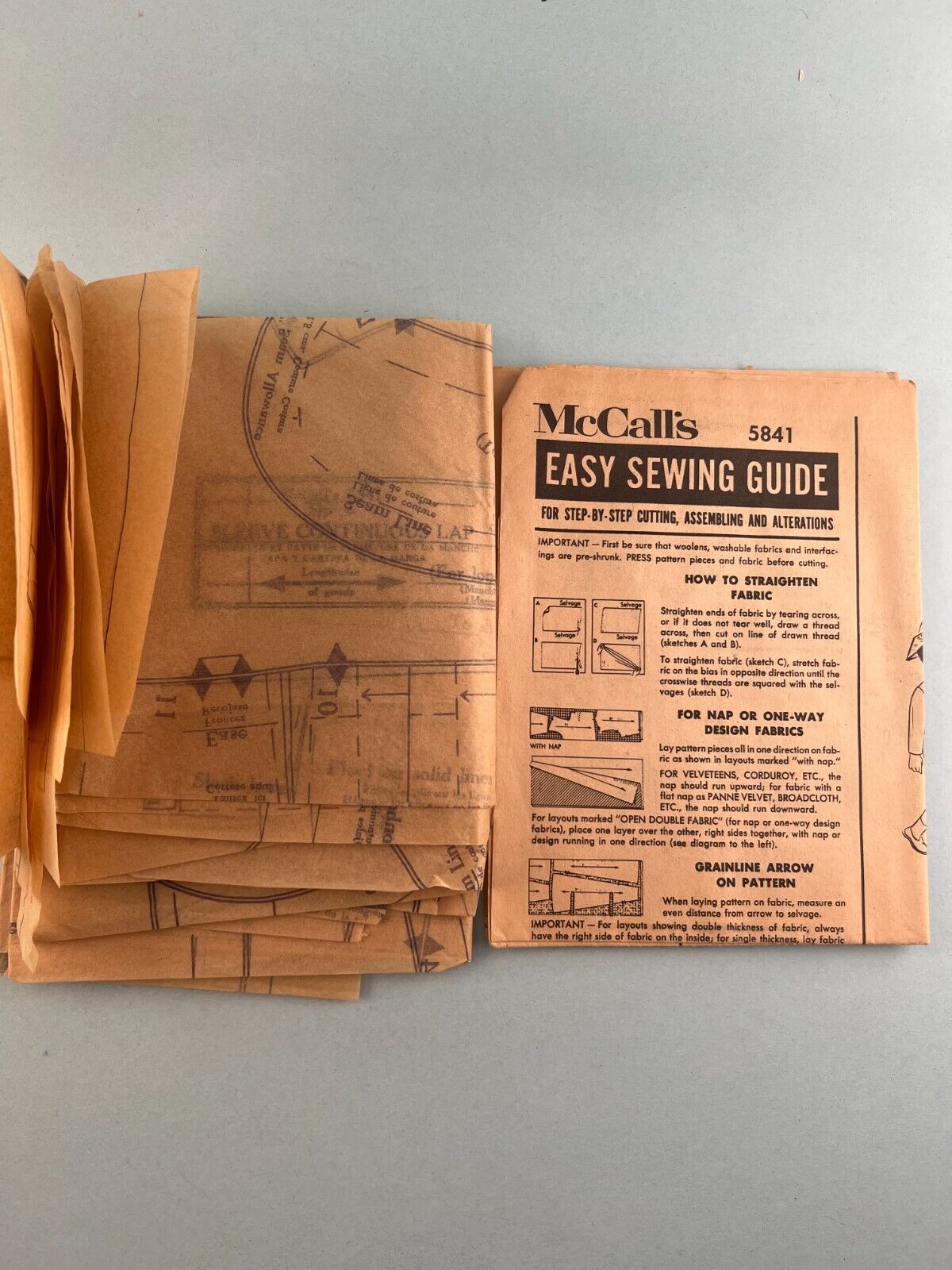 McCall's 5841 Vintage Sewing Pattern '61 Boys Suit w Jacket Pants Shirt Size 6