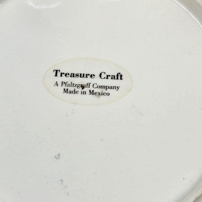 Treasure Craft All White Cookie Jar Ginger Jar Shaped 8.25" x 8.5" w Lid Mexico