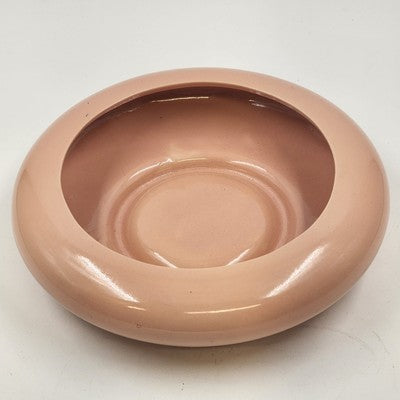 Cookson Ceramic Pottery Round Glossy Peach Bowl Planter 8"x2.5" CP 22-7 USA