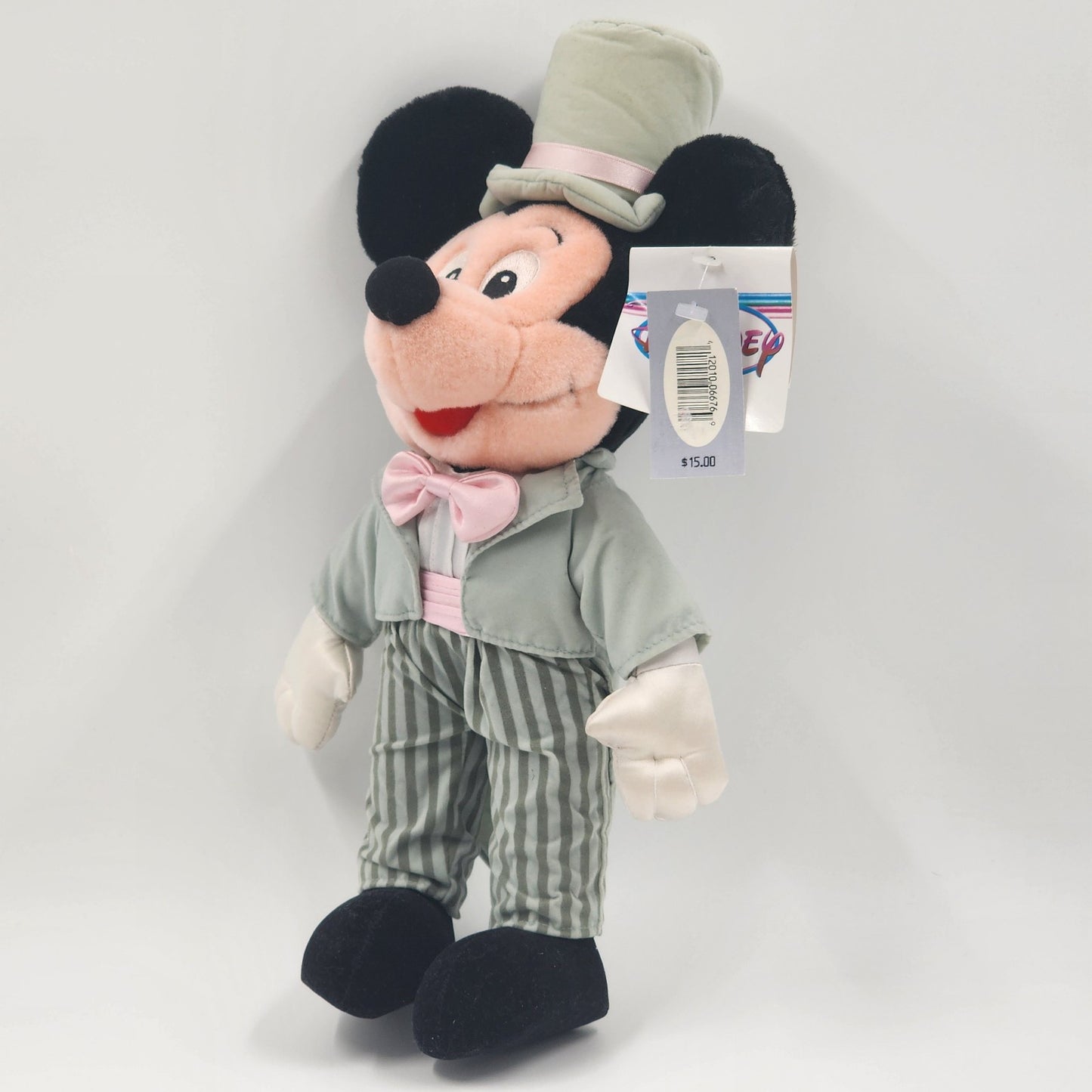 Walt Disney Mickey Mouse Groom Wedding Plush Tuxedo Top Hat Tie Stuffed Toy 12"