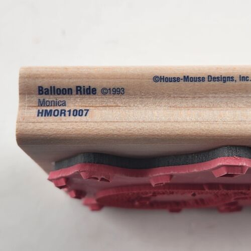 Stampabilities Wooden Mounted Rubber Stamp Balloon Ride Design/Pattern Vintage