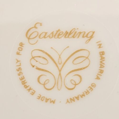 2 Salad Plates Caprice China Pattern by Easterling 8.25" Floral with Silver Trim