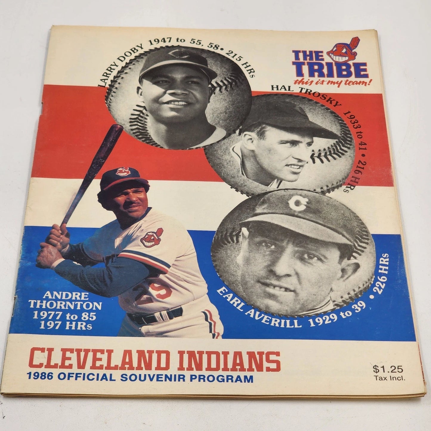 1986 Cleveland Indians Official Souvenir Program vs Chicago White Sox Unscored
