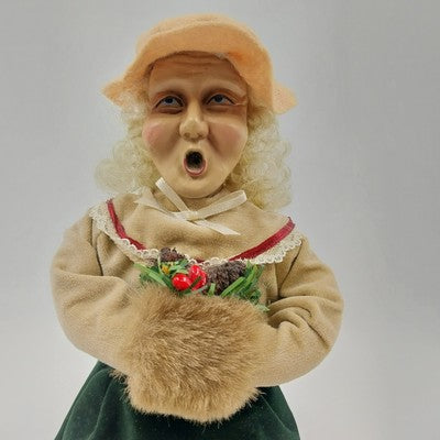 Set of 3 Vintage Christmas Caroler Figurines Man Woman Schoolgirl