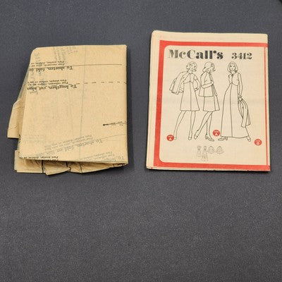 McCall's 3412 Vintage Sewing Pattern 1972 Uncut Misses' Dress and Jacket Size 16