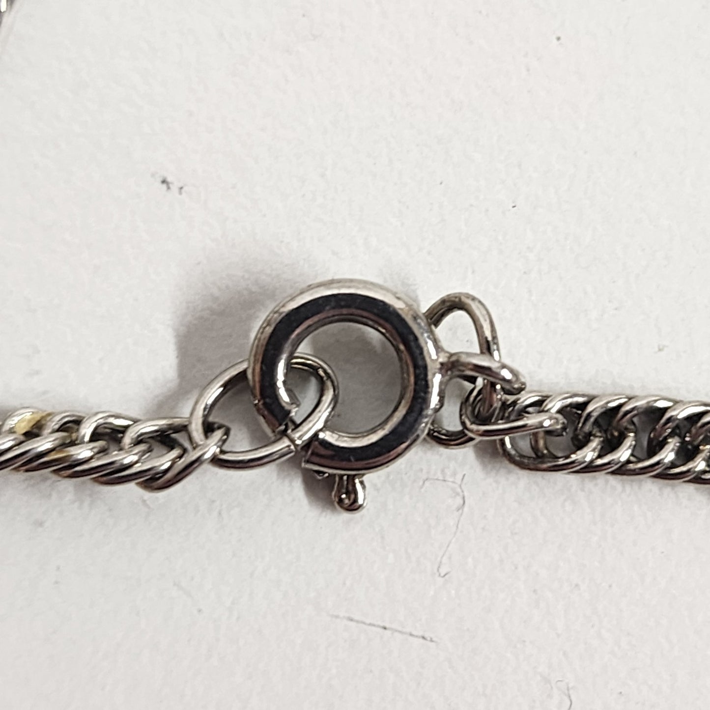 Plain Twisted Rope Chain Necklace Spring Ring Clasp in Silver Tone Metal 12.5"