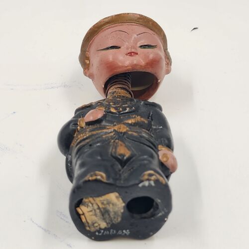 Oriental Boy Noddler Bobble Head Salt or Pepper Shaker No Stopper 4.5" VTG