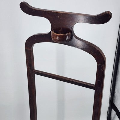 Wood Valet Butler Floor Standing Men's Clothes Suit Wardrobe Rack 45"h x 17"w