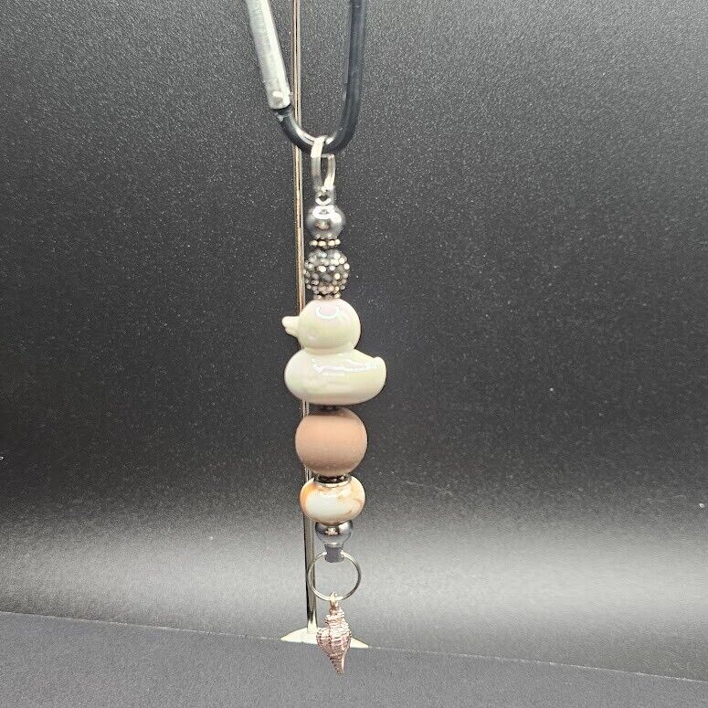 2 Key Ring Bag Charm White Sea Ducks Cruise Ocean D Ring Handmade Gift Clip Gift