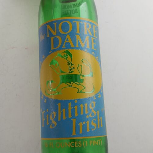 7UP bottle Notre Dame Fighting Irish National Champs Glass Sugar Bowl 1973