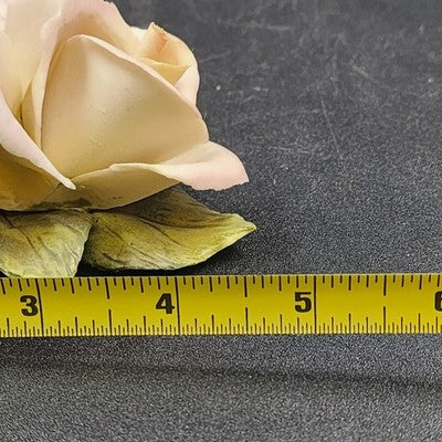 Napoleon Authentic Capodimonte Porcelain 2 Rose Flower Italy Collectible