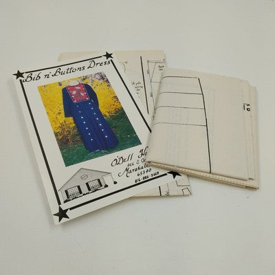 O'Dell House Bib N' Buttons Dress Vintage Sewing Pattern by Betty Sue New Uncut
