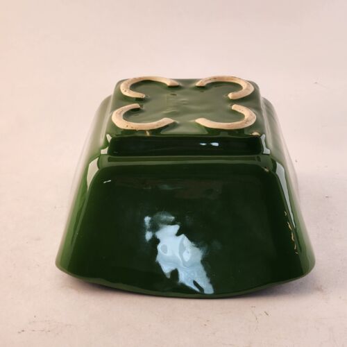 Shawnee USA Forest Green Square Tapered Planter Vase or Bowl 7" x 6.5" x 4"h