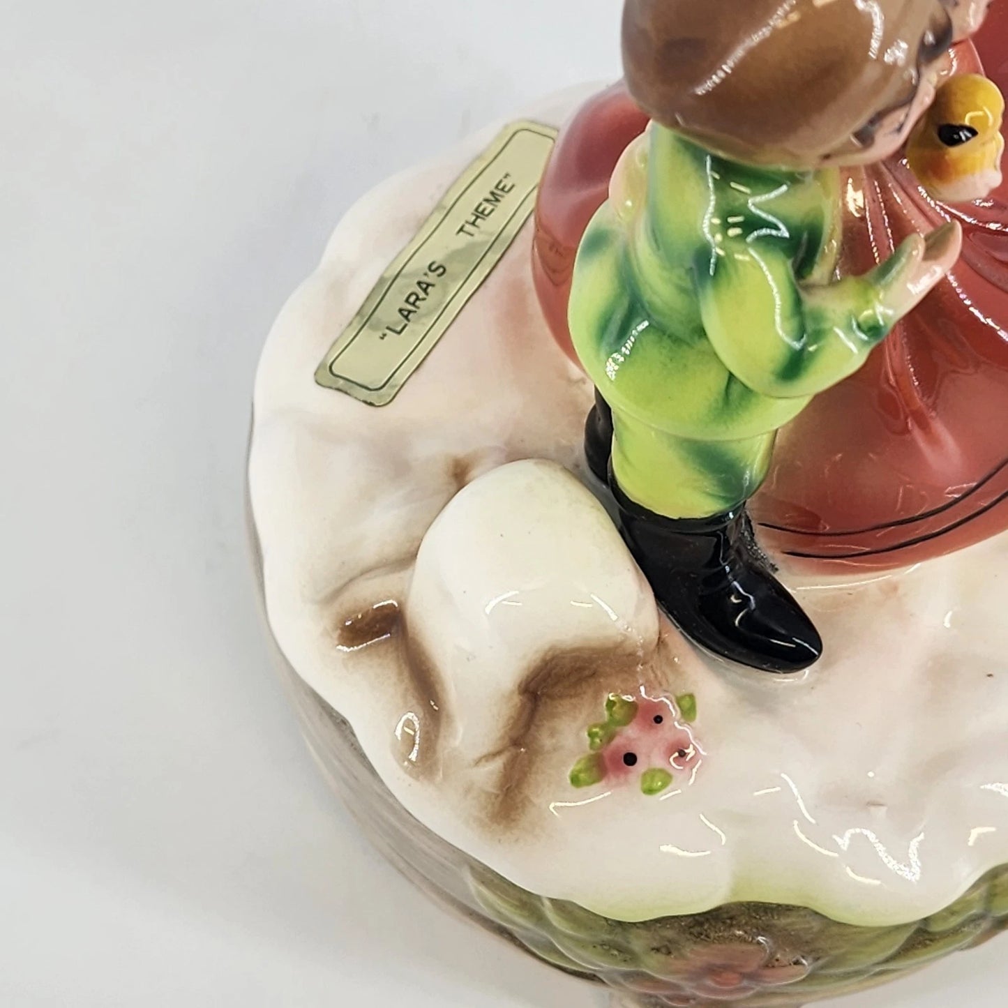 Josef Originals Music Box Figurine Lara's Theme Young Couple Bird Plays Vintage