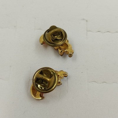 Gold Tone Multi Color Rhinestones Brown Enamel Cornucopia Brooch Lapel Tack Pin