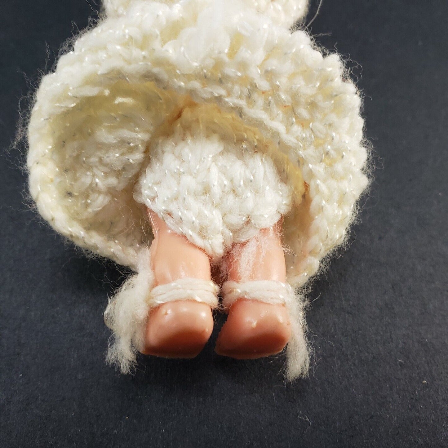 Vinyl Baby Doll Hong Kong Handmade Crochet Outfit Dollhouse 4" 1960's