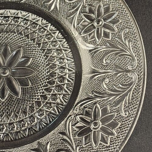 Tiara Clear Sandwich Glass Dinner Plate Indiana Glass 10.25" Diameter Vintage