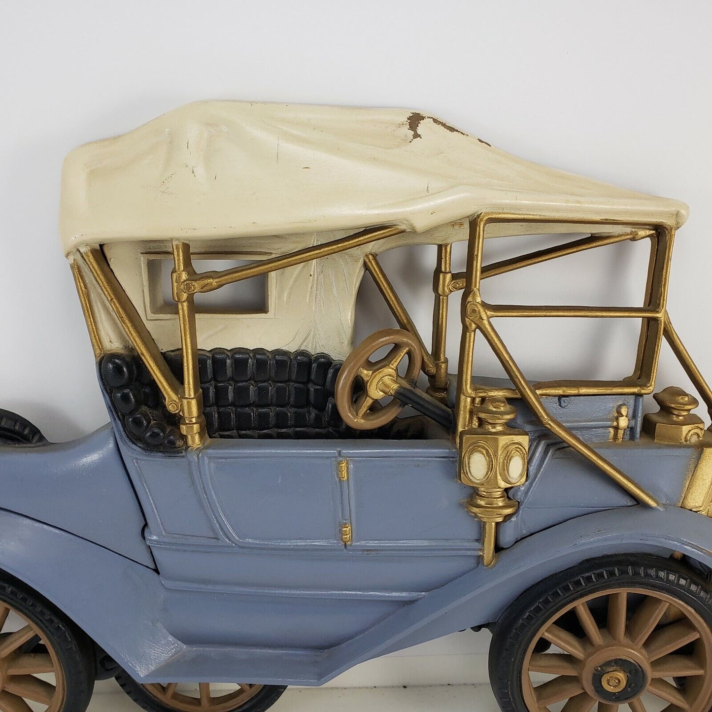 Antique Blue Ford Model T Car Wall Art Plaque Burwood Products 1977 Model 2028-1