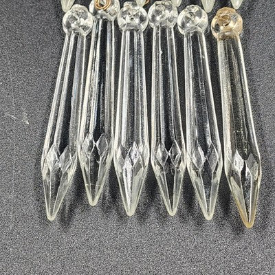 12 Rock Icicle Spear Drop Chandelier Crystals 3.2" Glass Prisms