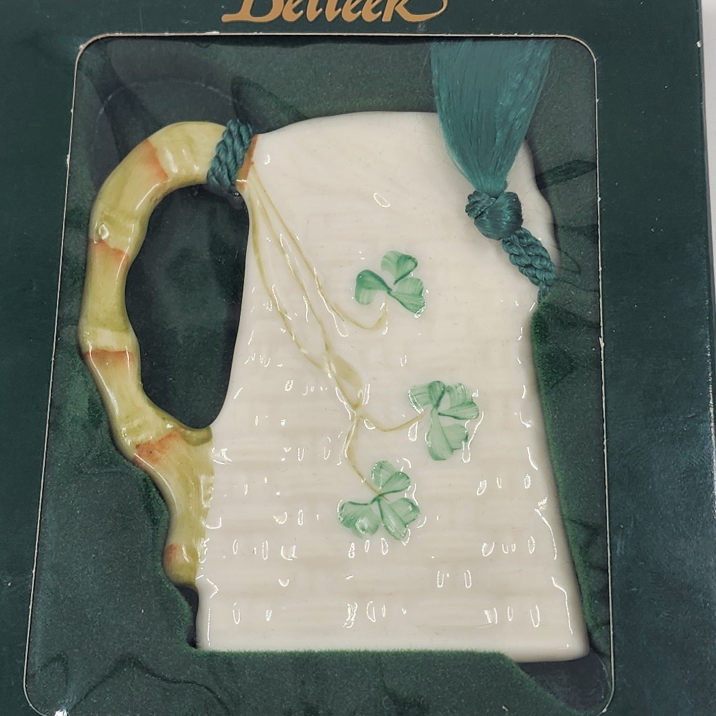 NEW Belleek Beer Stein Christmas Ornament Irish Porcelain Fine Parian China 2232