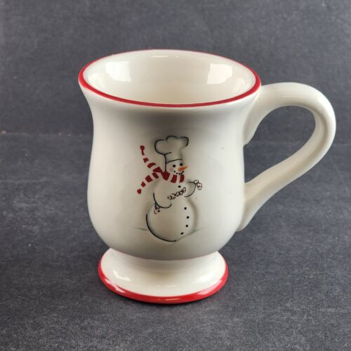 Williams Sonoma Snowman Chef Hot Cocoa Mugs Coffee Cups Holiday Christmas 4 pc