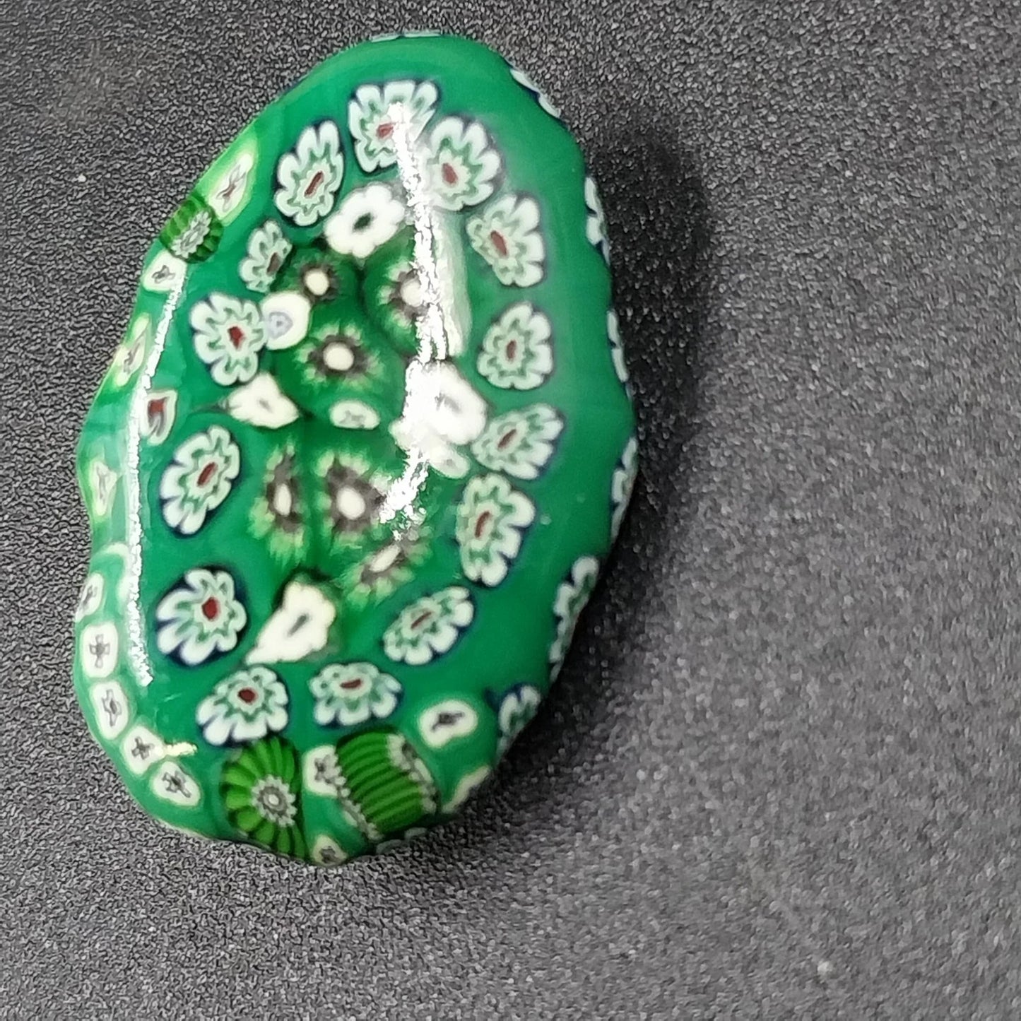 Murano Glass Style Floral Brooch Turquoise Oval Pin Brooch Multicolor Flower