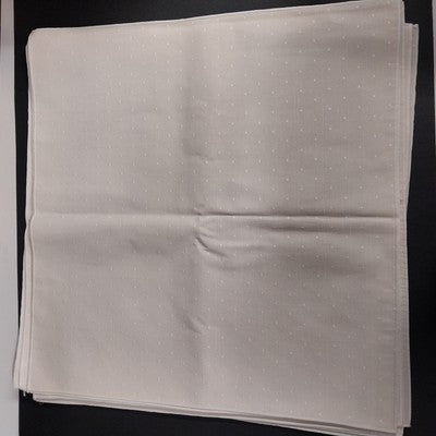 Set of 10 Soft Light Beige Dinner Table Napkins with Swiss Dotted Square 20"x20"