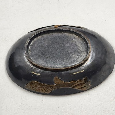 3 pcs Pewter & Brass Duck Family Large & Small Trinket Box Dish 1990s China