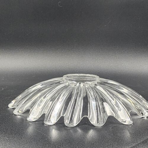 Fostoria Clear Glass Celestial Sun Bowl Centerpiece Console Scalloped 11" Vtg