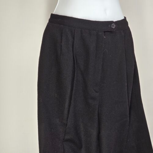 Emotions Black Women’s Slacks Size 8 Zip Front Pleated Wool Blend with Pockets