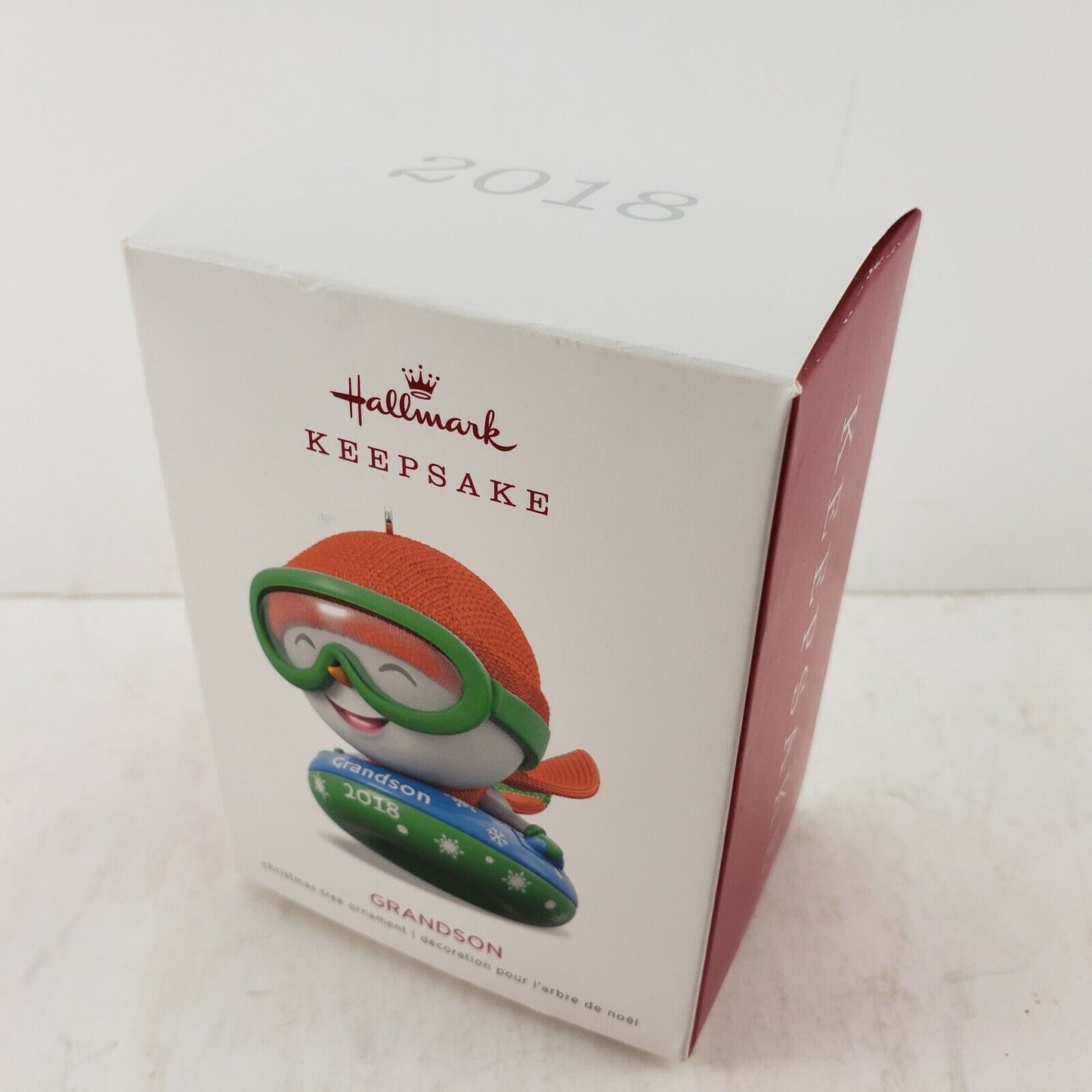 2018 Hallmark Christmas Tree Ornament Grandson Snow Tubing MIB Orville Wilson