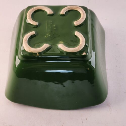 Shawnee USA Forest Green Square Tapered Planter Vase or Bowl 7" x 6.5" x 4"h