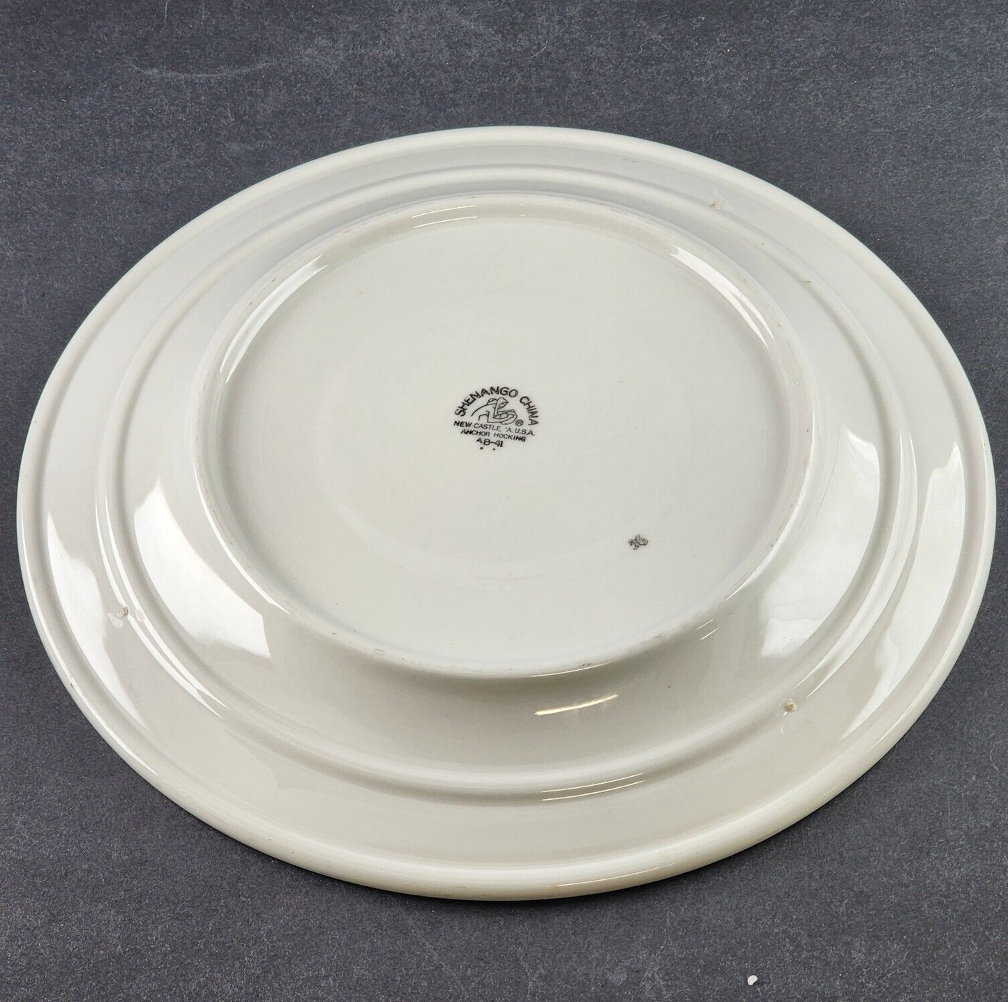 Shenango China King Cole Restaurant Dinner Plates White Green Anchor Hocking 11"
