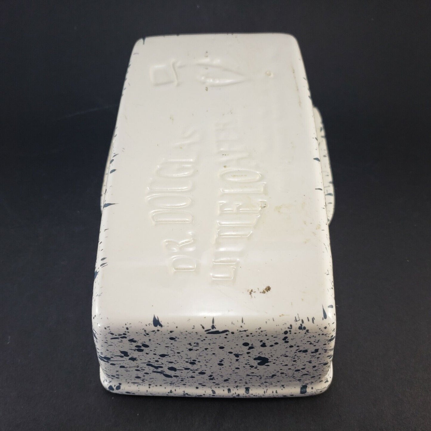 Dr Douglas Wonder Little Loafer Bread Baking Pan Blue Splatter Ware Vintage 8¾"