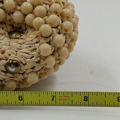 Marcus Brothers Beaded Clutch Purse Handbag Lucite Handle Vintage Italy 1960s