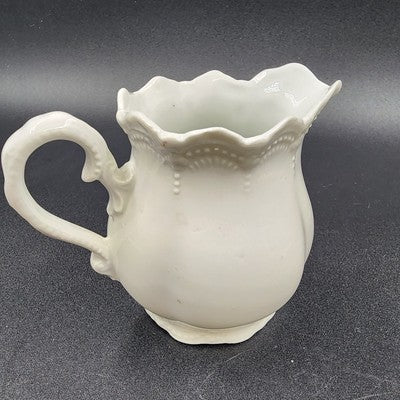 Leuchtenburg Creamer Pitcher with Pink Roses White Porcelain 3.75" Germany VTG