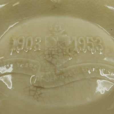 Rookwood Pottery Oval Ashtray 50 Years of Service to Education 6.5" Crazed 1953
