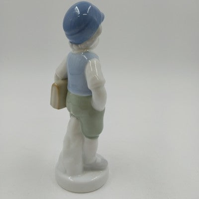 Gerold Porzellan School Boy Figurine Bavaria Germany 6.5"