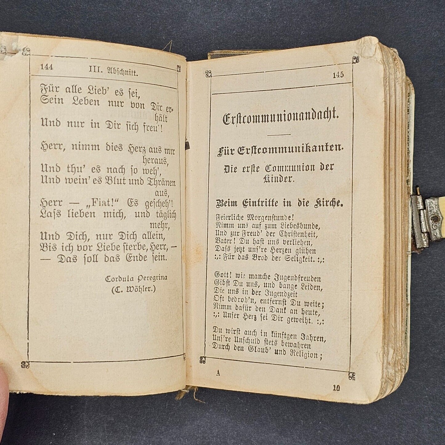 2 Antique 1899 Miniature Prayer Books Holy German Leather Catholic Christian