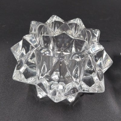 Avon Gem Glow Starburst 3" x 2" Votive Candle Holders Vintage Pair Set 1970's