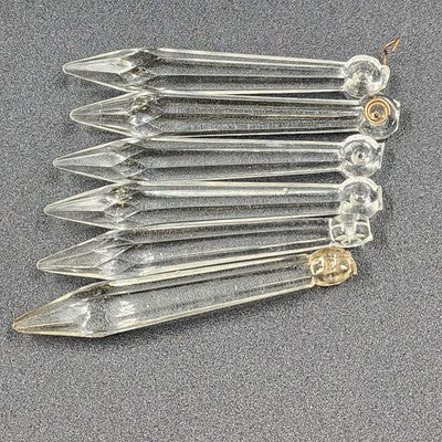 12 Rock Icicle Spear Drop Chandelier Crystals 3.2" Glass Prisms