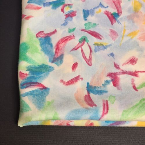 Multicolor Floral Design Pattern Linen Tablecloth 82 x 58 inches Vintage
