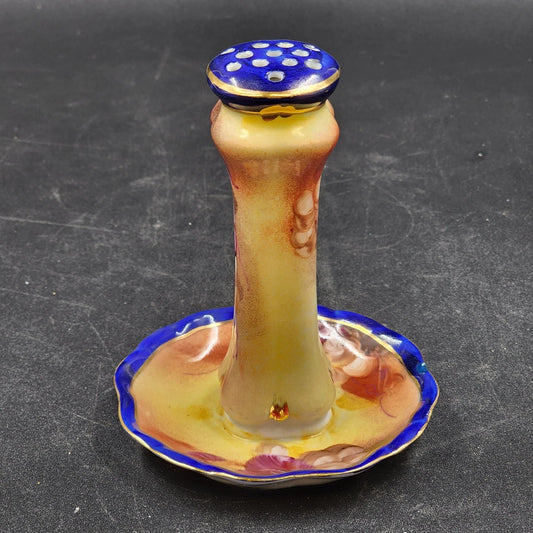 Limoges Hat Pin Holder Victorian Style Porcelain Hand Painted Floral 5" Vintage