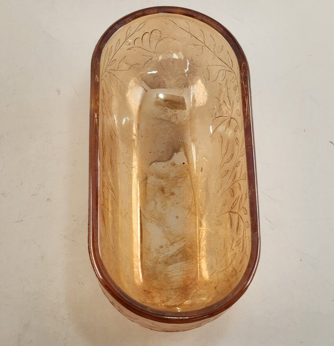 Jeanette Glass Butter Dish Lid ONLY Louisiana Marigold Flora Gold Vintage